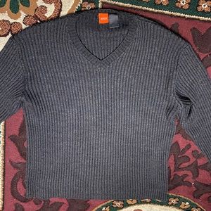 BOSS Hugo Boss VNeck Sweater Grey Size XL
